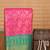 Rose pink and dual tone green designer soft silk saree