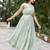 Women seagreen printed sleeveless flared maxi dress