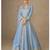 Light blue chinon silk gowns full size free size 