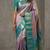 Vampire grey and teal green soft silk saree
