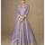 Light purple chinon silk gowns full size free size 