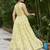Women yellow printed sleeveless flared maxi dress