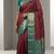 Maroon and teal green semi silk saree