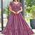 Women mauve floral printed flared maxi dress