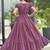 Women mauve floral printed flared maxi dress