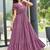Women mauve floral printed flared maxi dress