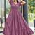 Women mauve floral printed flared maxi dress