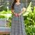 Women grey floral printed flared maxi dress