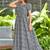 Women grey floral printed flared maxi dress