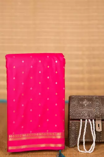 Rose and rama blue soft silk saree