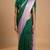 Pine green and pastel lavender retta patta border semi silk saree
