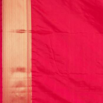 Powder blue and reddish pink soft silk saree 3