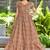 Women rust floral printed flared maxi dress