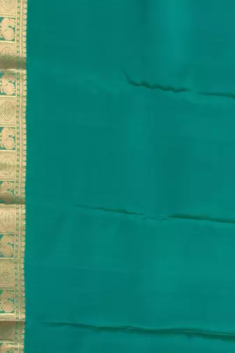 Blue violet and teal green pure touch silk saree
