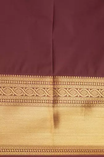 Pear green and brown semi silk saree