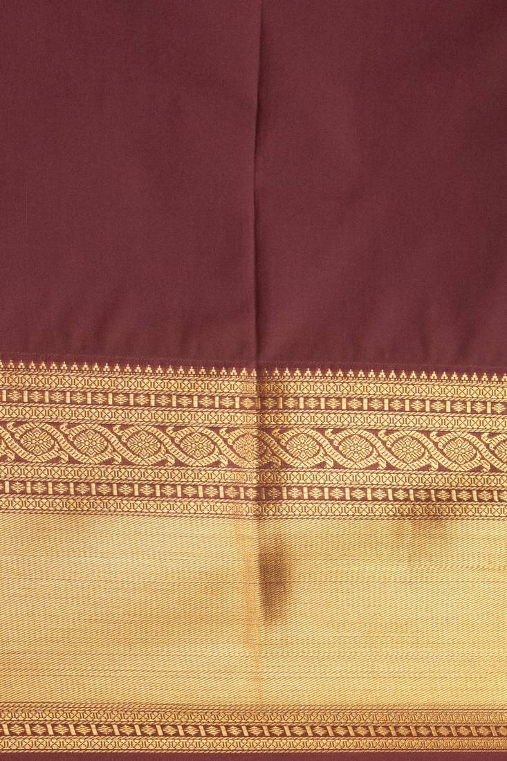 Pear green and brown semi silk saree
