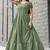 Women green floral printed flared maxi dress