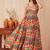 Women multicolour chevron printed spaghetti strap tiered maxi dress