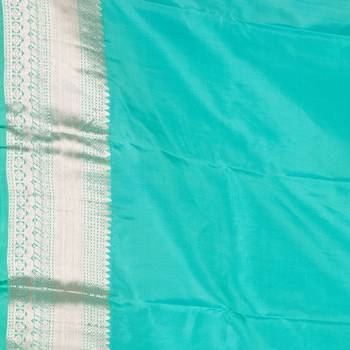 Fandango pink and cyan blue pure touch silk saree 4