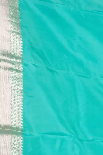 Fandango pink and cyan blue touch silk saree with blouse