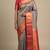 Steel grey and rani pink pure touch silk saree