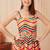 Women multicolour chevron printed spaghetti strap tiered maxi dress