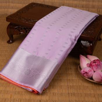 Lilac lavender and salmon orange soft silk saree 1