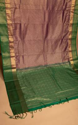 Palatinate purple and lawn green soft silk saree 2