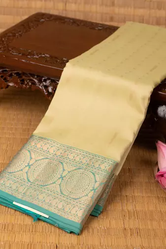 Pastel green and persian green pure touch silk saree