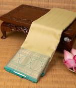 Pastel green and persian green pure touch silk saree