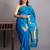 Peacock blue pure kanjivaram silk saree