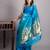 Peacock blue pure kanjivaram silk saree