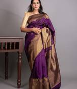 Violet pure kanjivaram silk saree