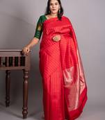 Chilli red pure kanjivaram silk saree