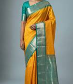 Honey orange semi silk saree