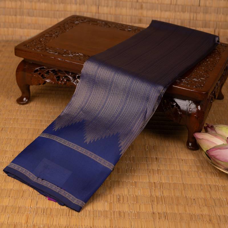 Royal blue and magenta pure touch silk saree
