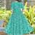 Women turquoise blue all-over paisley print rayon fit & flare maxi dress