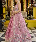 Pink Embroidered Lehenga Choli Set