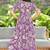 Women purple all-over floral print rayon fit & flare maxi dress