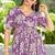 Women purple all-over floral print rayon fit & flare maxi dress