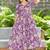 Women purple all-over floral print rayon fit & flare maxi dress