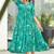 Women turquoise  all-over floral print rayon fit & flare maxi dress
