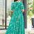 Women turquoise  all-over floral print rayon fit & flare maxi dress