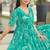 Women turquoise  all-over floral print rayon fit & flare maxi dress