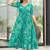 Women turquoise  all-over floral print rayon fit & flare maxi dress