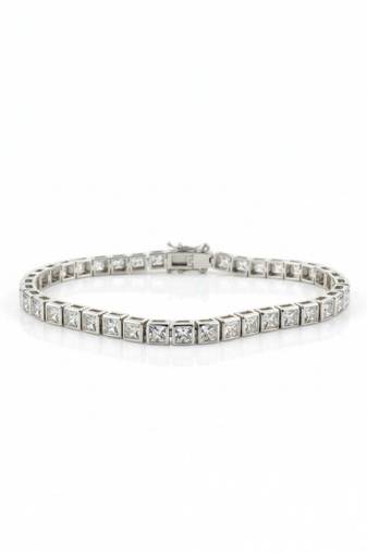 Sterling princess halo bracelet