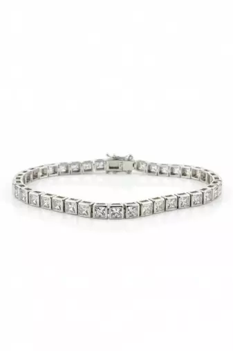 Sterling princess halo bracelet