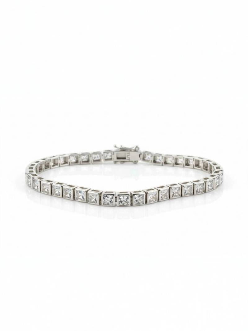 Sterling princess halo bracelet