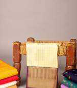 Off white and purple pure touch silk saree