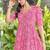 Women pink all-over paisley print rayon fit & flare maxi dress